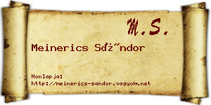 Meinerics Sándor névjegykártya